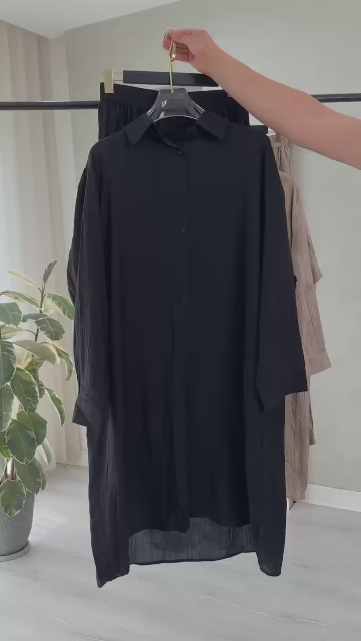 بدلة نسائي قميص طويل