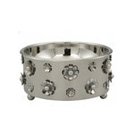 وعاء سلطة معدني بزخارف ورد