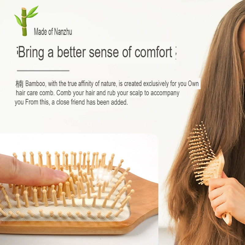 مشط وسادة هوائية من الخيزران