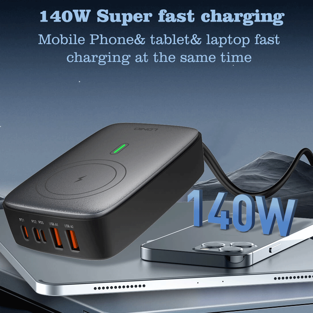 شاحن لاسلكي متعدد المنافذ