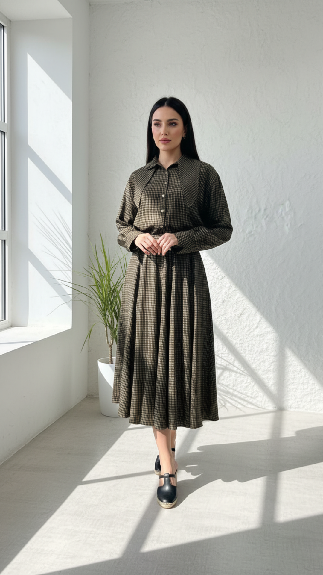 بدلة تنورة كاروهات